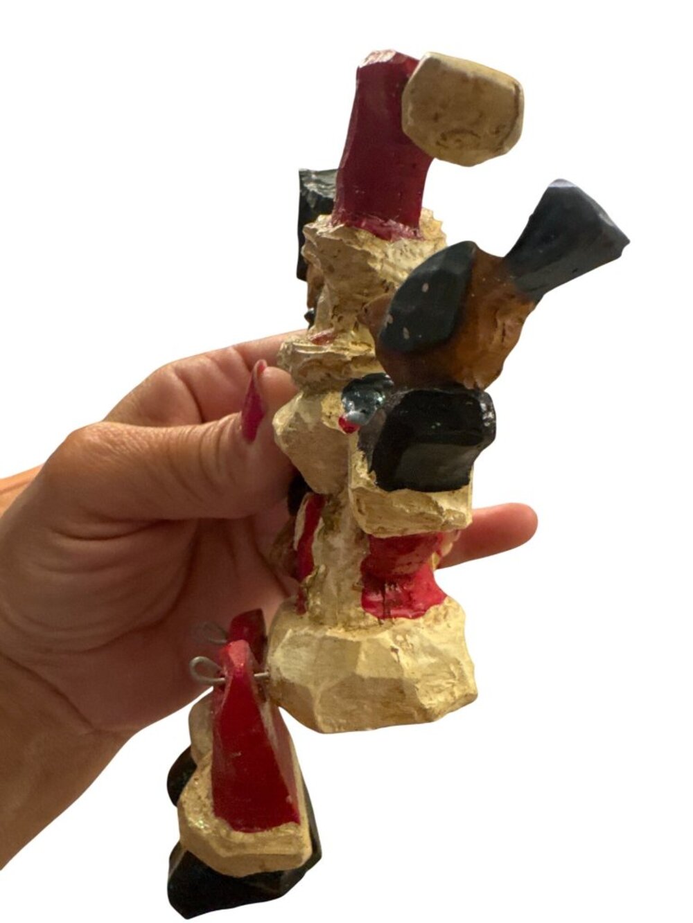 Kurt S Adler Snowtown Sitting Santa With Bird Dangling Legs Shelf Sitter w/Box - Picture 10 of 14